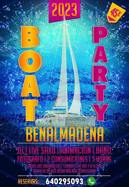 Boat Party en la costa de Málaga - Fiesta de despedida de solter@ en Barco 2024